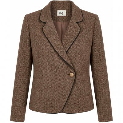 ISAY ODA BLAZER BROWN HERRINGBONE