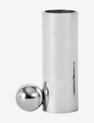 Oyoy Palloa Candleholder High 100% Stainless Steel, Silver Plated