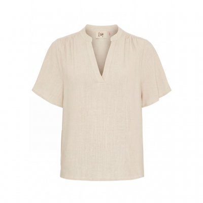 ISAY PEARL S/S BLOUSE SAND