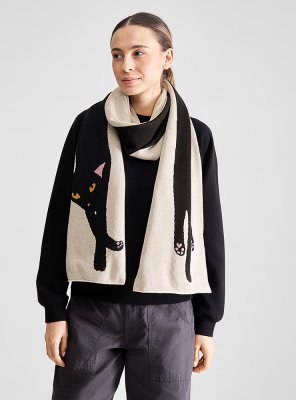 Dedicated Scarf Rossberga Long Cat Vanilla White