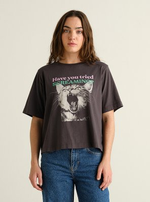 Dedicated T-Shirt Vadstena Screaming Cat Charcoal
